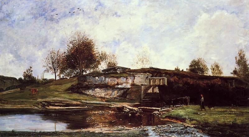 Sluice in the Optevoz Valley, Charles-Francois Daubigny